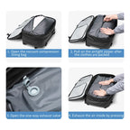 Waterproof 36–55L Travel Backpack with Vacuum Storage and Wet/Dry Separation Black