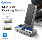 10-in-1 USB-C Dock with M.2 NVMe/SATA SSD Enclosure, 4K HDMI, RJ45, Cooling Fan, 100W PD