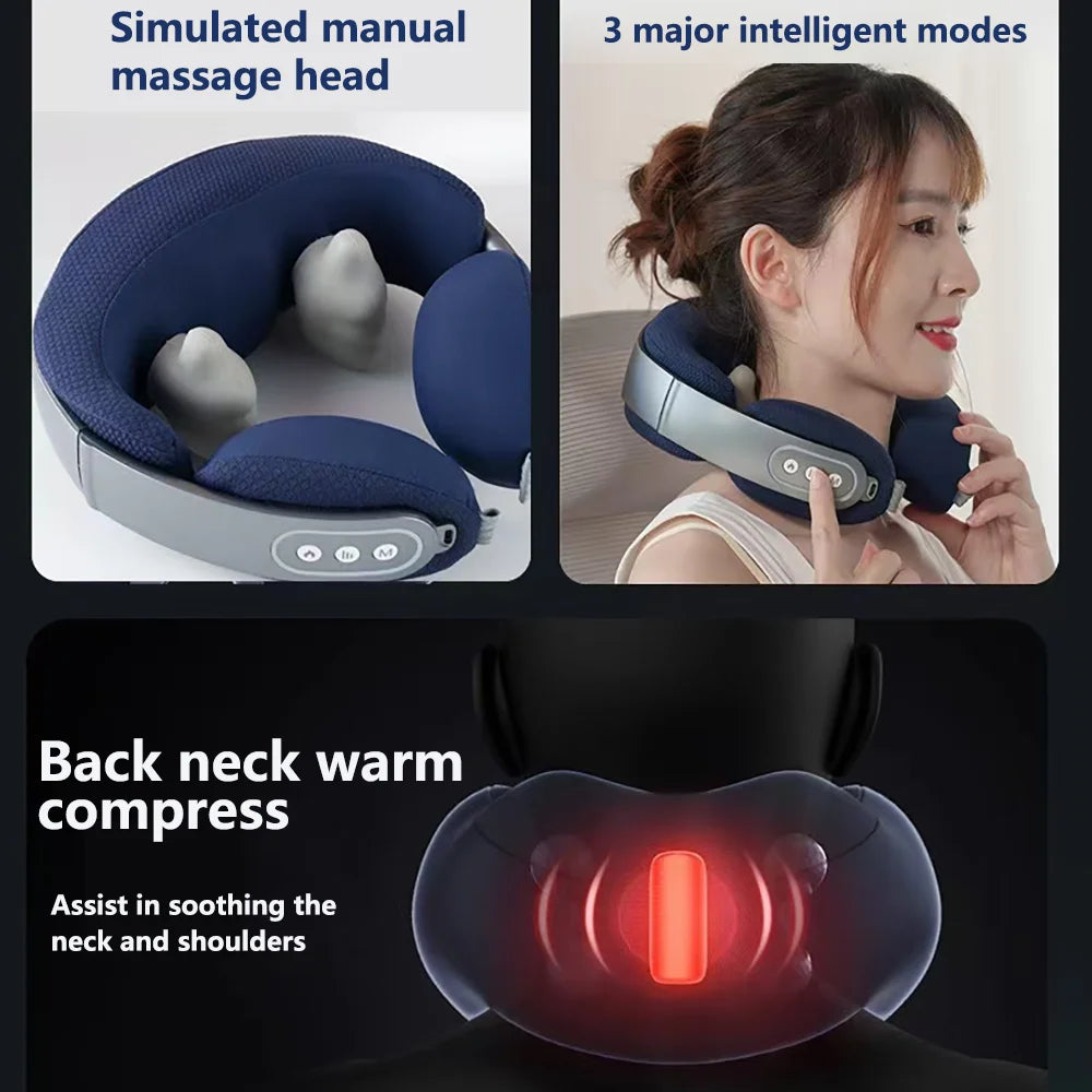 U-Shaped Neck & Shoulder Massager with Heat & 3 Modes