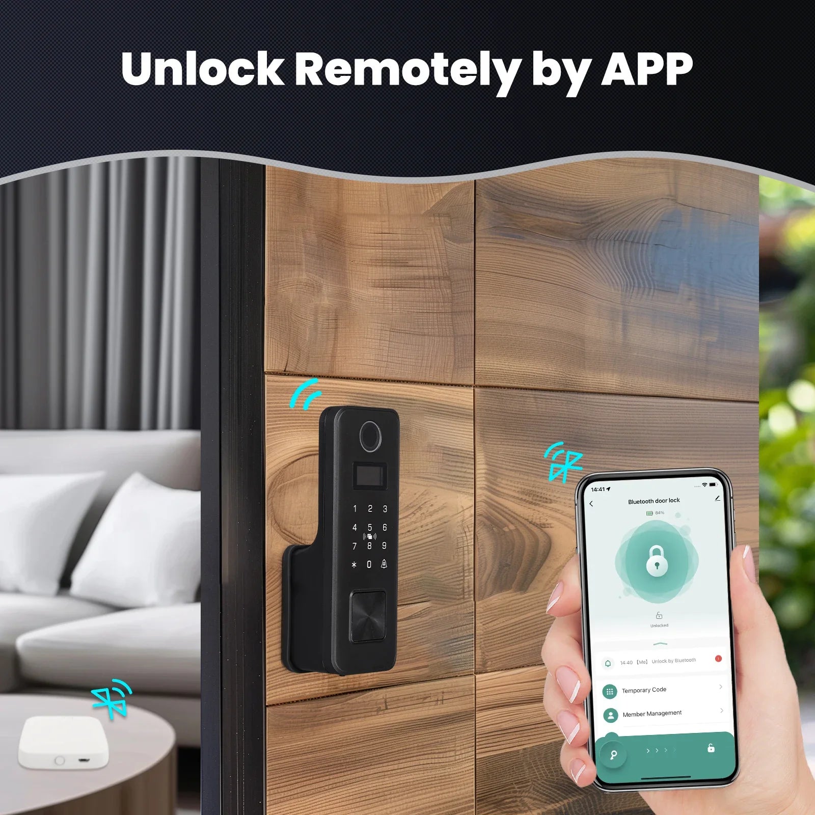 Smart Electronic Door Lock with Fingerprint, Code, Key & Card Entry – USB Backup & Low Battery Alert