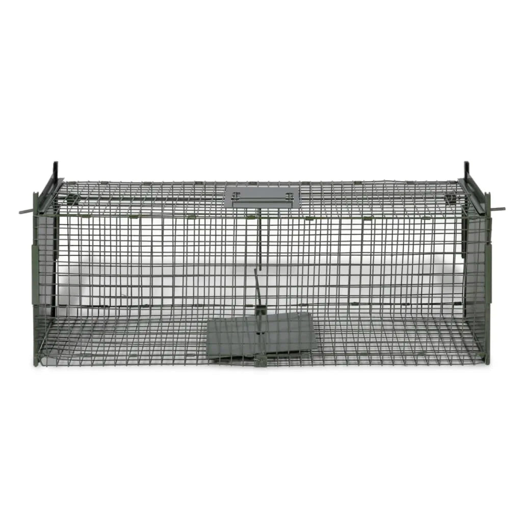 100cm Dual Entry Humane Animal Trap Cage – Reinforced Steel Mesh, Foldable Design