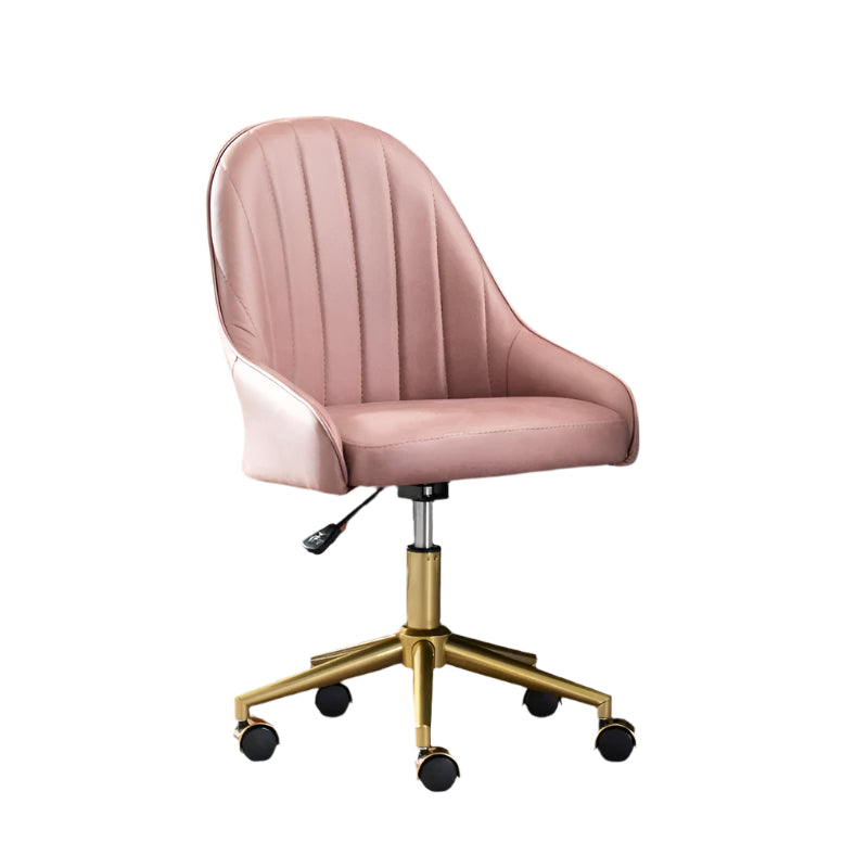 Adjustable Pink Leather Computer Chair for Home or Office Use