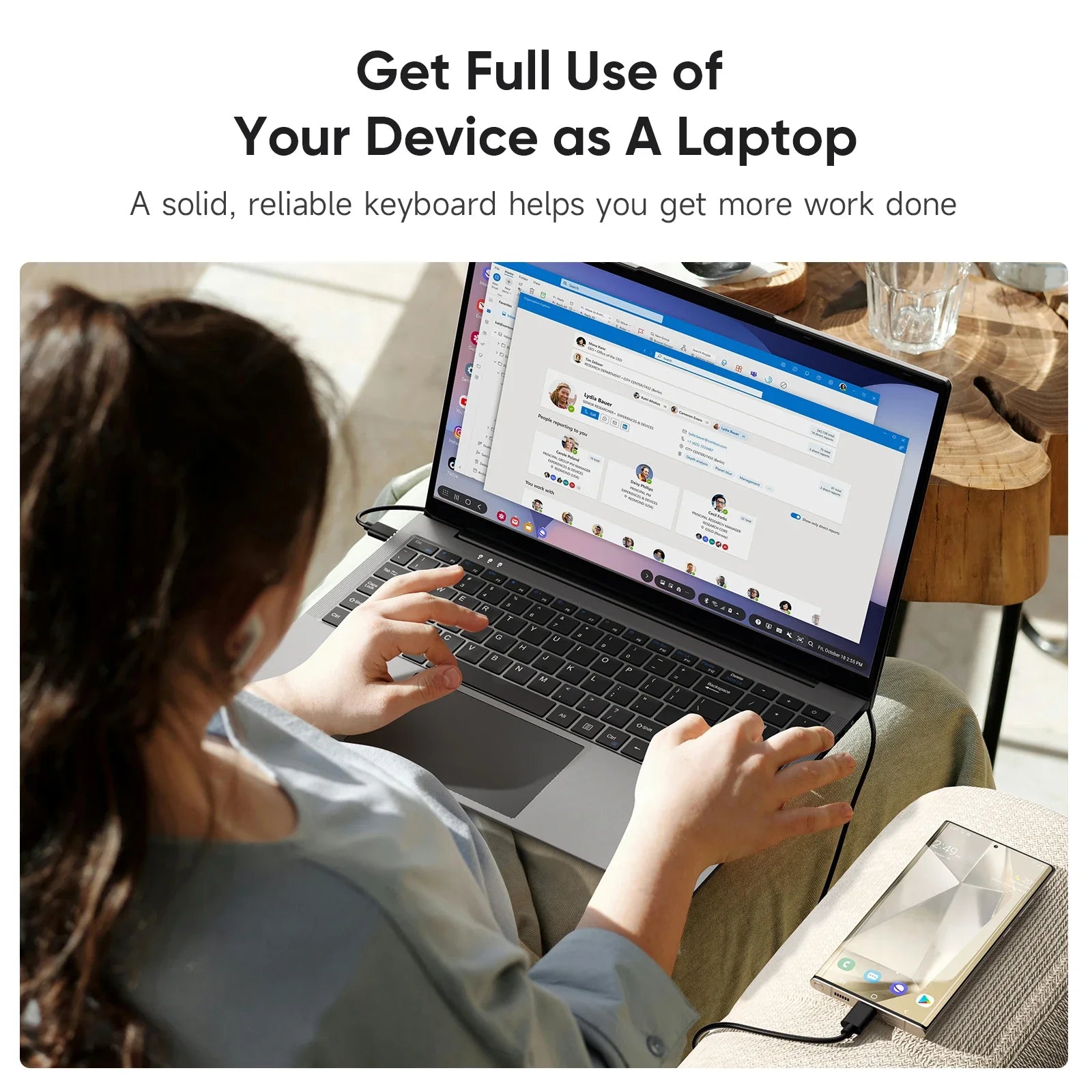 15.6" Portable Lapdock Monitor with Keyboard and DeX