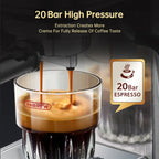 20 Bar Espresso Machine – Slim Stainless Steel Design for Ground Coffee & ESE Pods