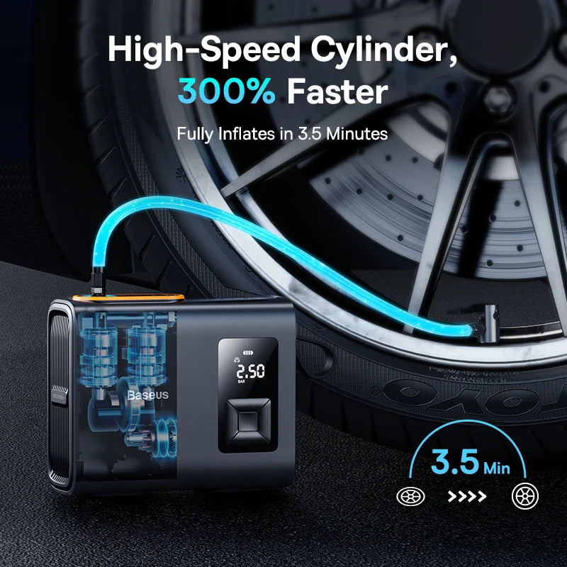 Cordless Air Compressor for Cars, Bikes, Balls, 6000mAh
