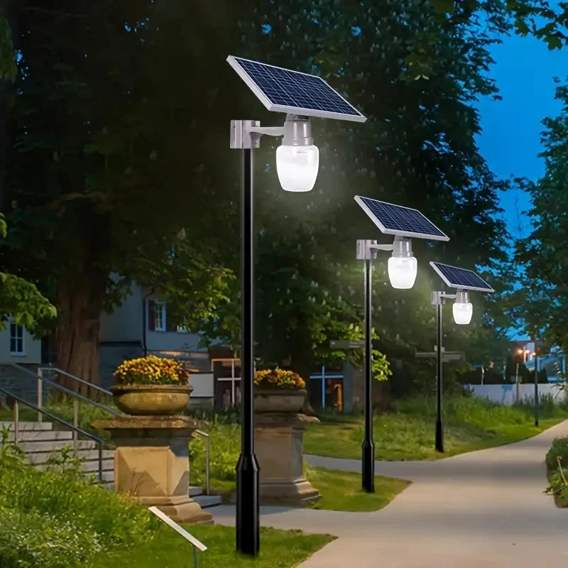 300W Outdoor Solar Street Lamp Auto Light Sensor, Remote, and 6000mAh Battery