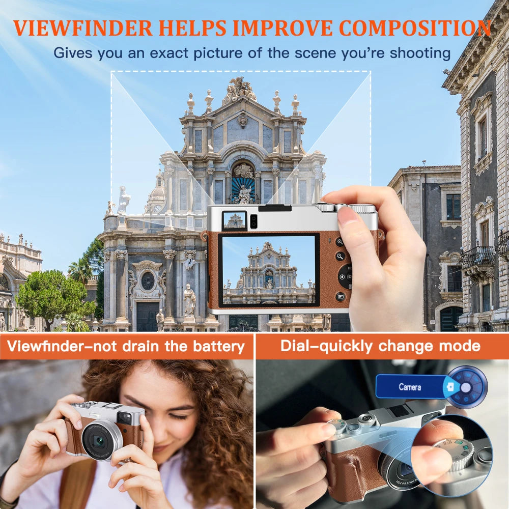 Rechargeable 4K Travel Camera with Autofocus and 32GB Card