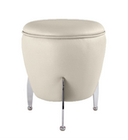 Minimalist Leather Changing Stool Small Space-Friendly Seat for Dressing Room or Office Reception