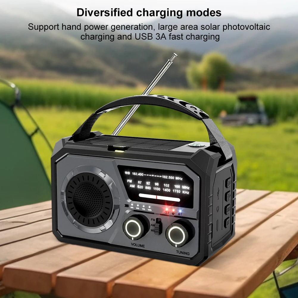 16000mAh Emergency Radio with Flashlight and Power Bank