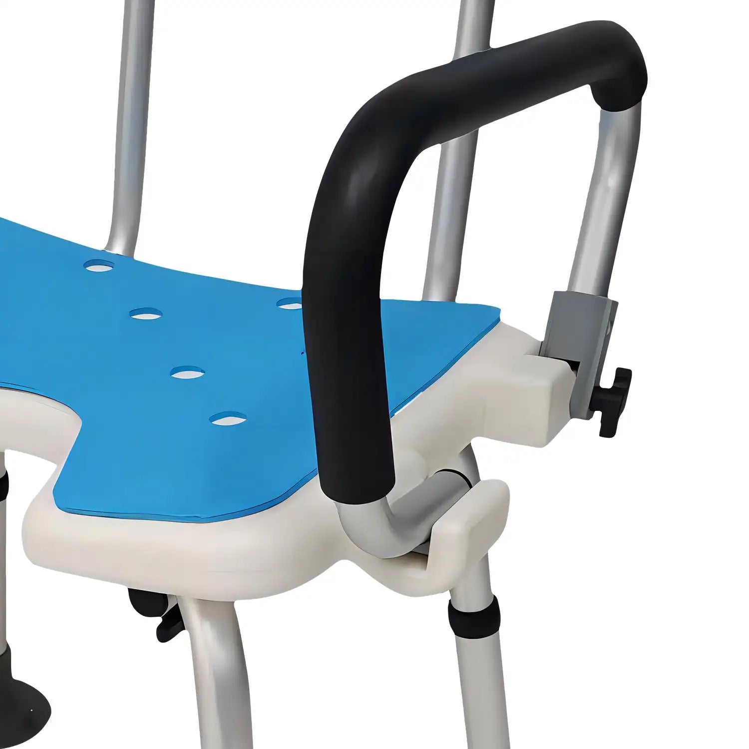 Height Adjustable Shower Seat with Armrests – Lightweight Aluminium Bath Stool