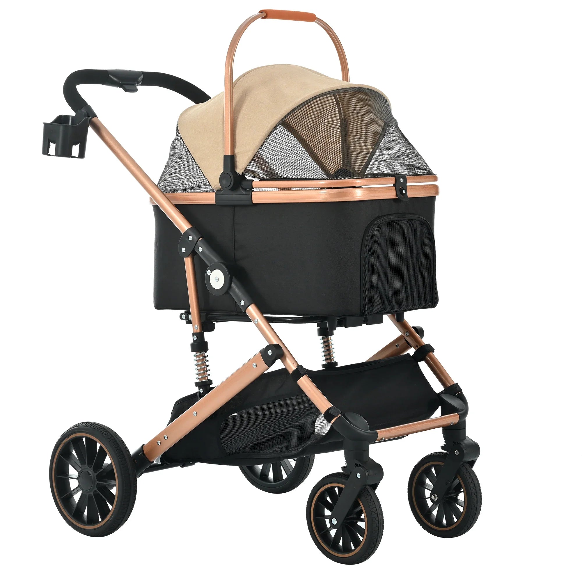 Portable Pet Travel Trolley with Folding Design