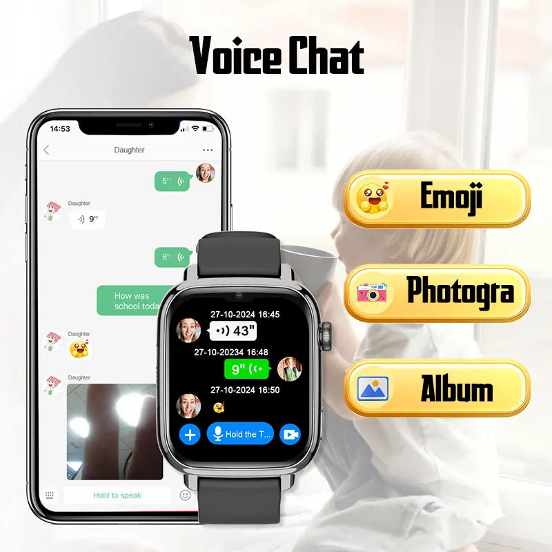 1.91" Smart Watch with Video Call, Step Counter, WiFi & Remote Monitoring – IP67 Waterproof