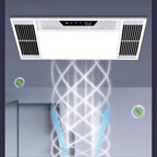 Integrated Bathroom Ceiling Fan with Light, Ventilation & Powerful Heater Push button silver