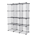 12-Cube Wire Storage Organizer – Modular Bookcase & Display Shelf (Black)