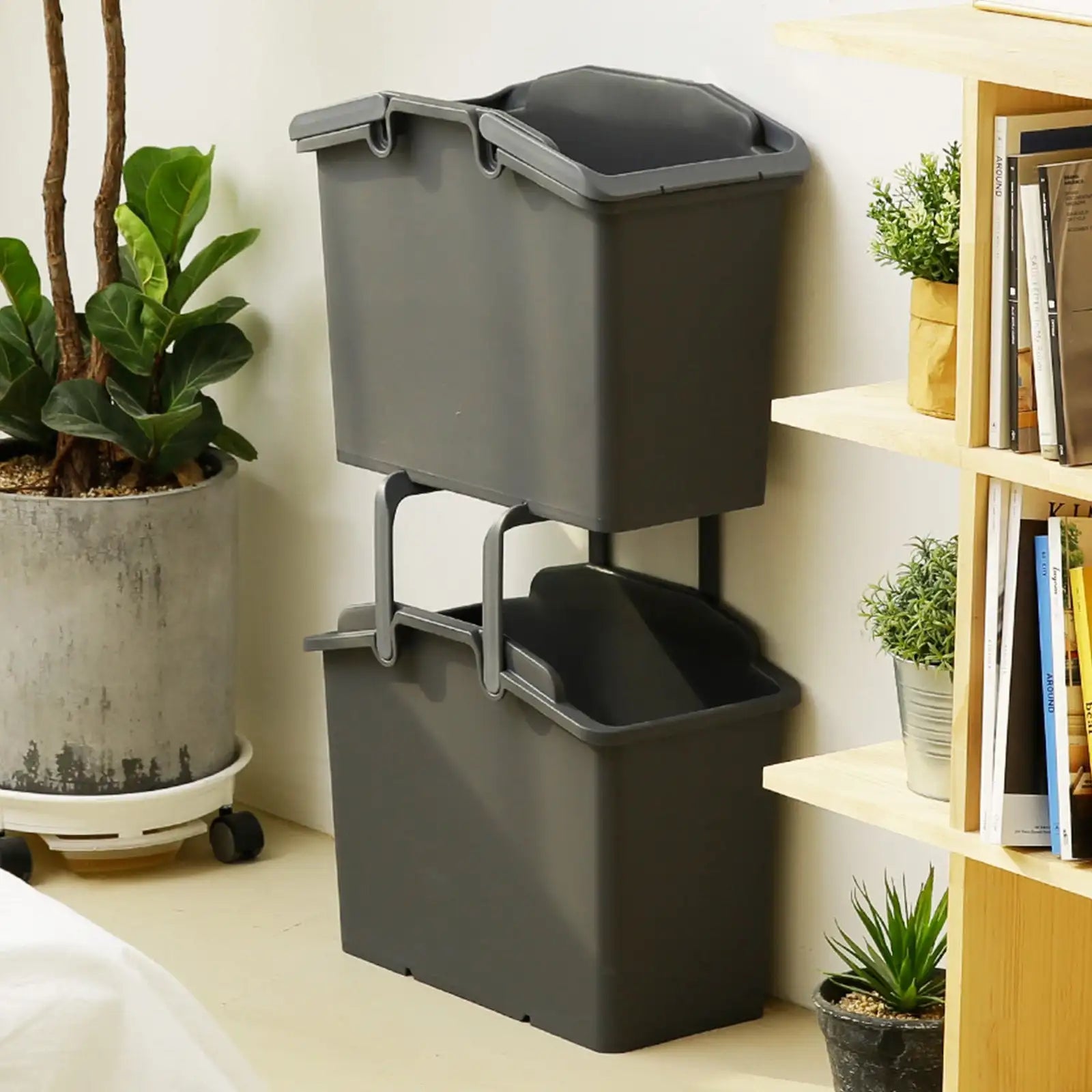 2 Set Multipurpose Stackable Laundry Baskets – Portable & Compact Storage Solution