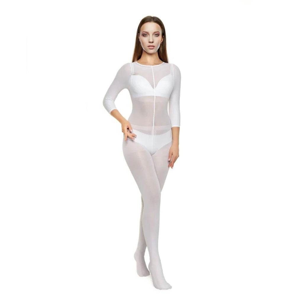 10PCS Disposable White Bodysuits Free Size, Breathable Suits for Vacuum Massage & Body Contouring