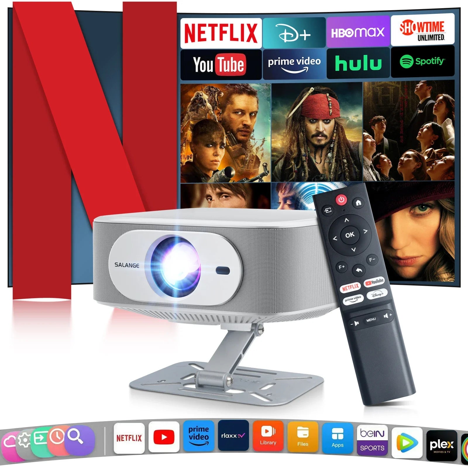 Home Theater Projector with Auto Focus and Bluetooth 5.2