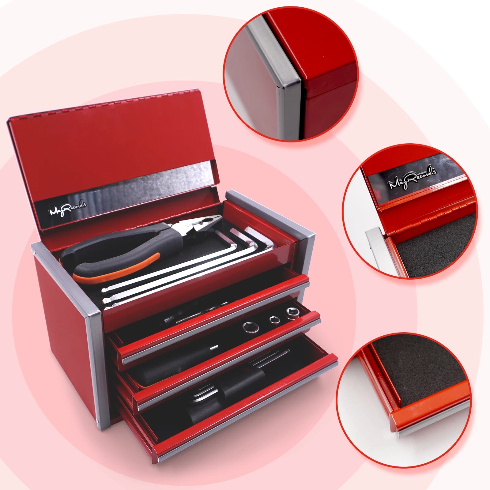 Portable 5-Layer Metal Toolbox for Workshop & Home
