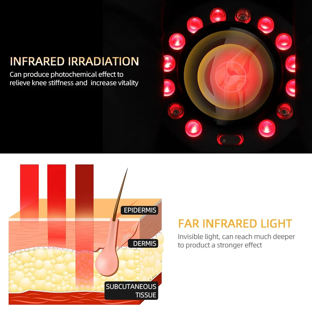 Wireless Infrared Laser Knee Massager with Heating & Vibration