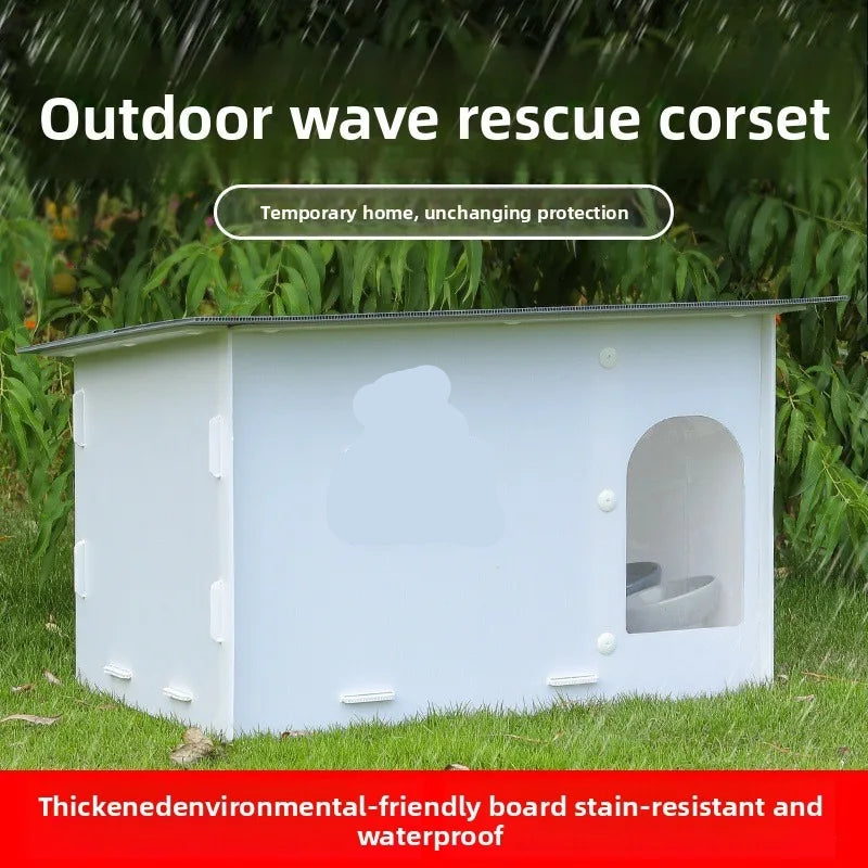 Heavy Duty Outdoor Dog Kennel Weatherproof, Insulated Plastic House for Medium Pets