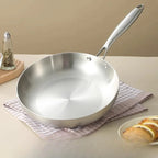 18cm Stainless Steel Frying Pan, Triple-Layer Base