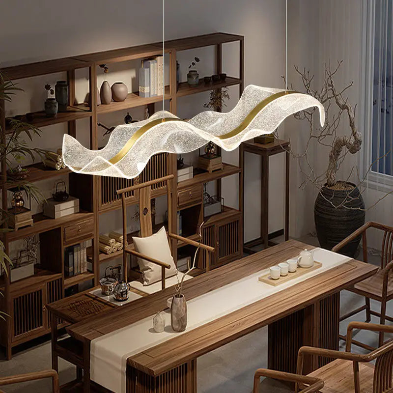 Modern LED Wave Pendant Light for Dining or Living Room