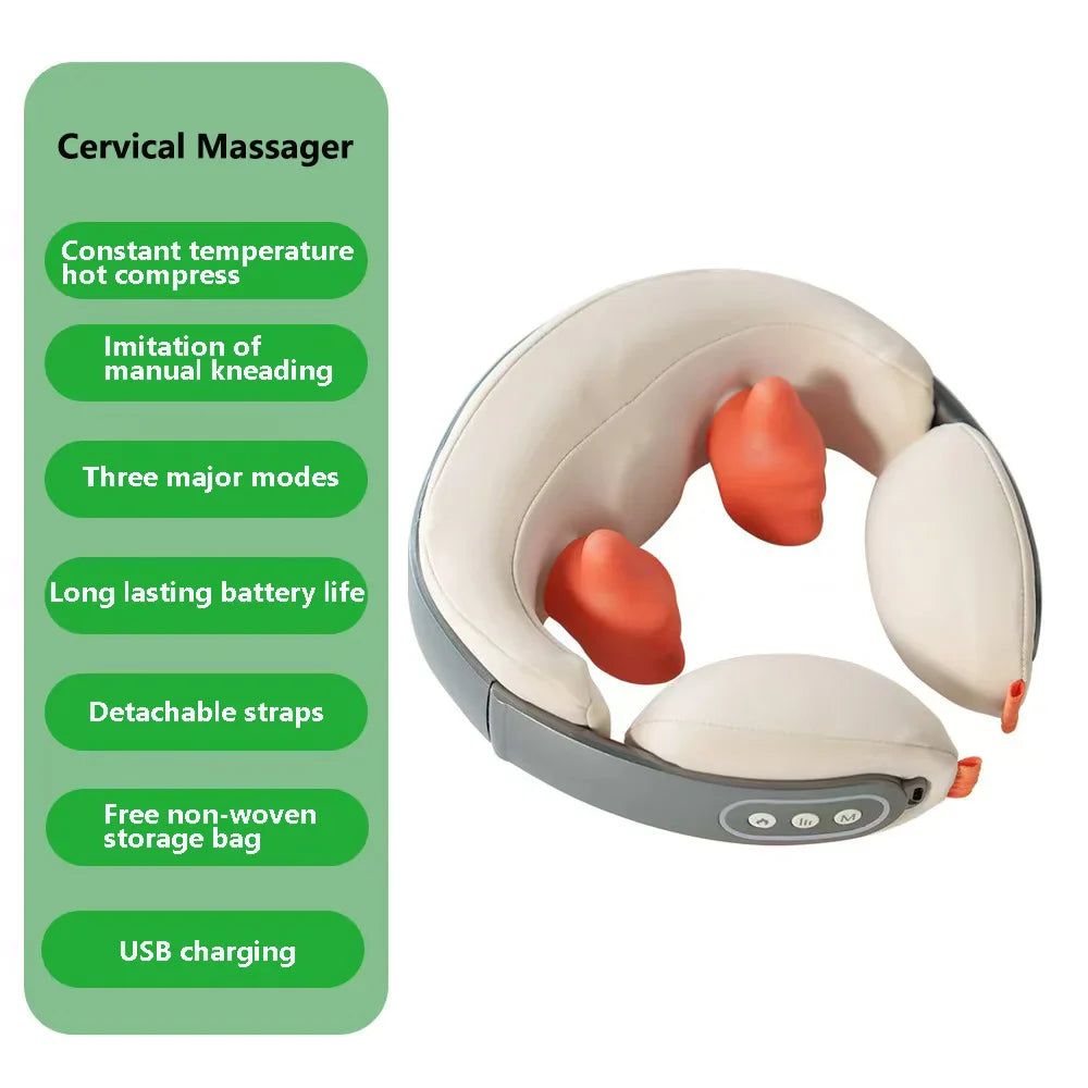 U-Shaped Neck & Shoulder Massager with Heat & 3 Modes