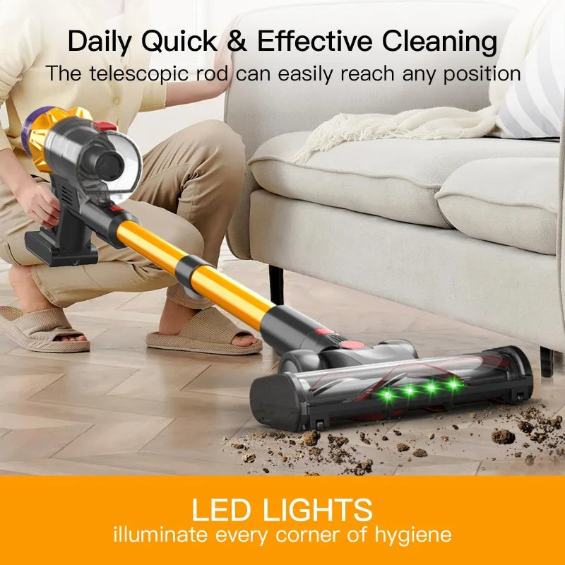 Wireless Handheld Vacuum with Mite Brush and Folding Rod