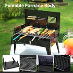 1 Set Portable Folding Charcoal BBQ Grill with Accessories