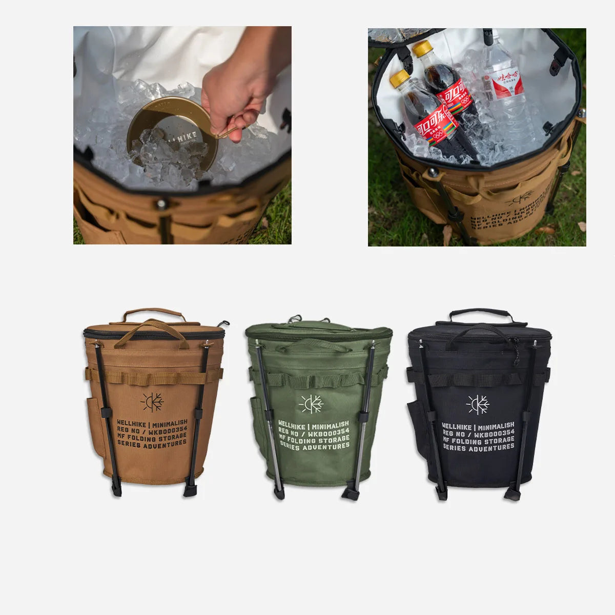 20L Outdoor Folding Cooler Bag Tactical Backpack for Ice Storage, Camping, Picnic & Fishing