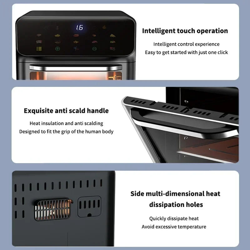 12L Electric Air Fryer Oven with Touch Controls – Large Capacity, 1500W