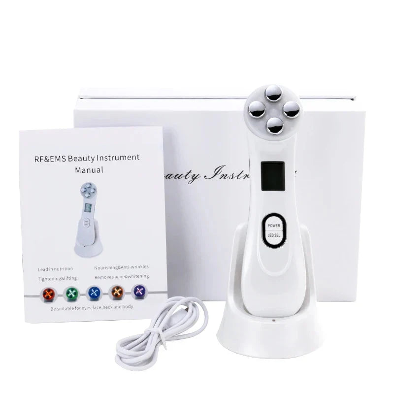 Rechargeable EMS Skin Rejuvenation Device – White with Box