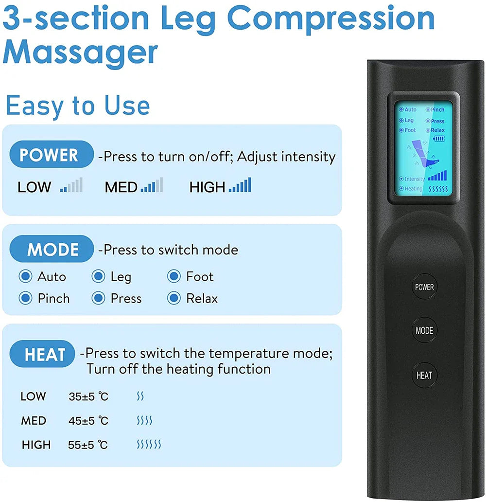 Electric Leg Massager with Air Compression and Heating