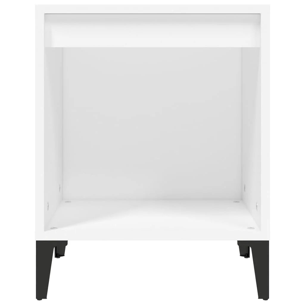 2-Piece White Bedside Table Set – Compact Bedroom Storage with Drawers, 40x35x50cm