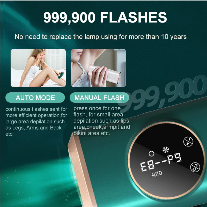 IPL Hair Removal Device Green with Sapphire Cooling Tech