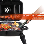 18-Inch Portable Charcoal BBQ Grill with Warming Rack