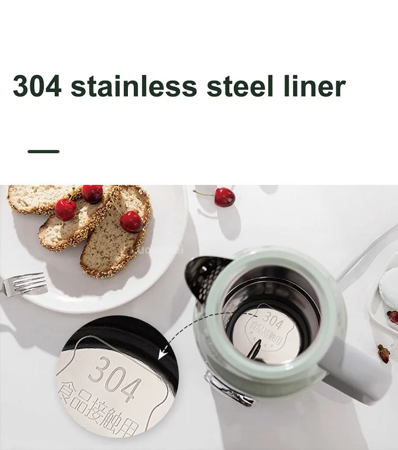 1.7L Electric Kettle with Retro Thermometer Fast Boiling, Stainless Steel, 1800W