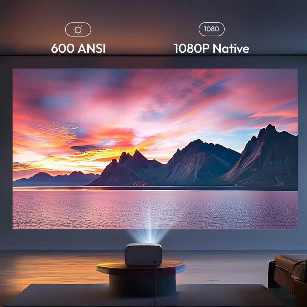 Mini Home Projector 1080p LCD, WiFi 6, Auto Keystone, 300" Display