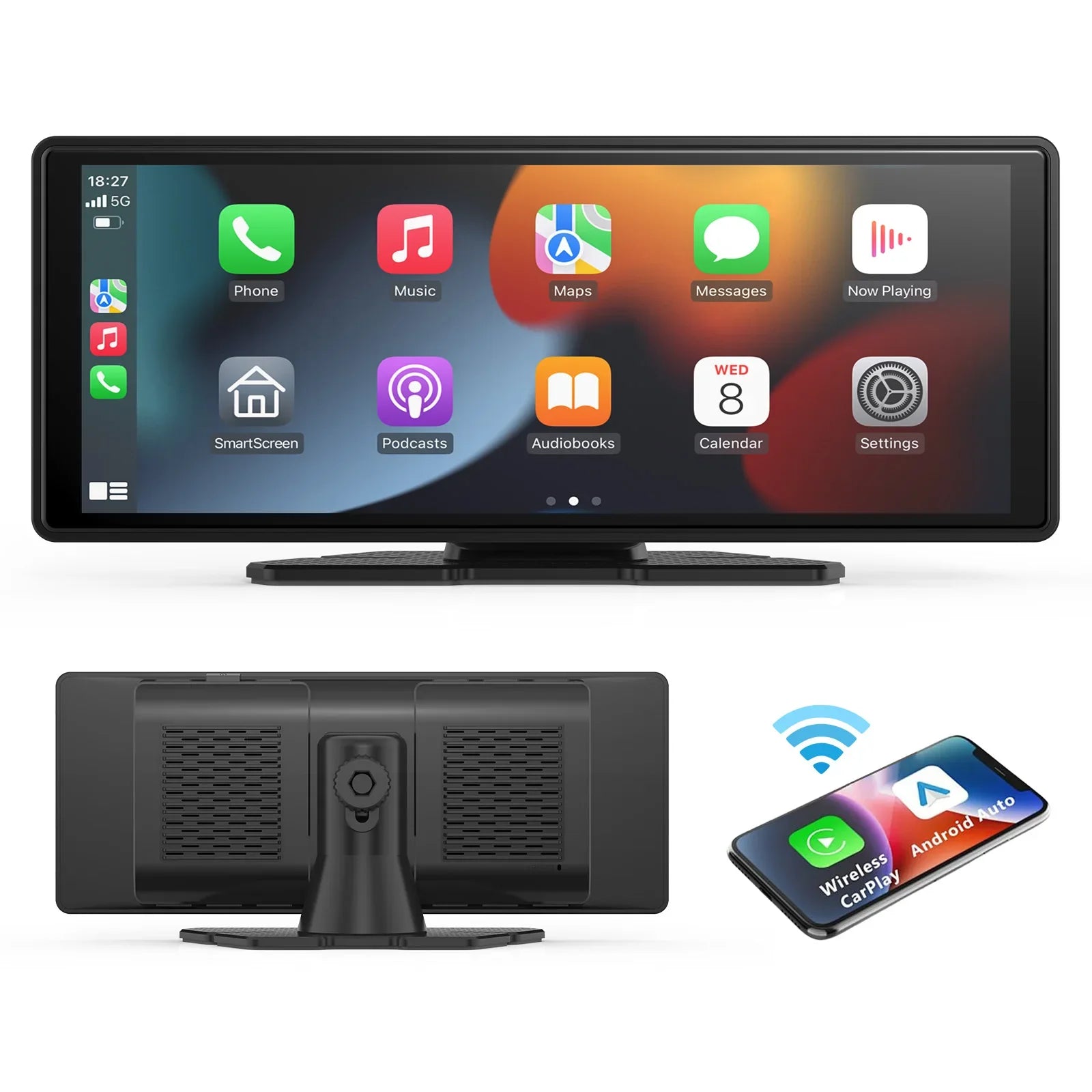 Universal 10.26" Car Touchscreen with CarPlay, Android Auto & Rear Camera Support