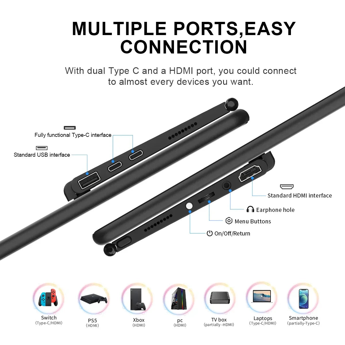 15.6" Portable Touchscreen Monitor with HDMI and USB-C