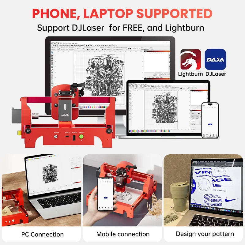 2-in-1 Laser Engraver with Rotary Axis and Infrared Head