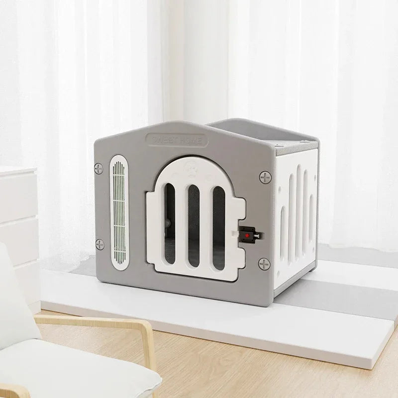Washable Pet Kennel for Small Dogs & Cats Lightweight Plastic House for Indoor & Outdoor Use