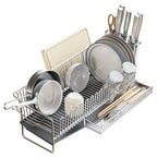 Compact Dish Drying Rack with Tray for Kitchen Organization