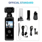 Rechargeable 4K Action Cam Compact Gimbal Recorder with WiFi, Mic, 270° Rotation Black