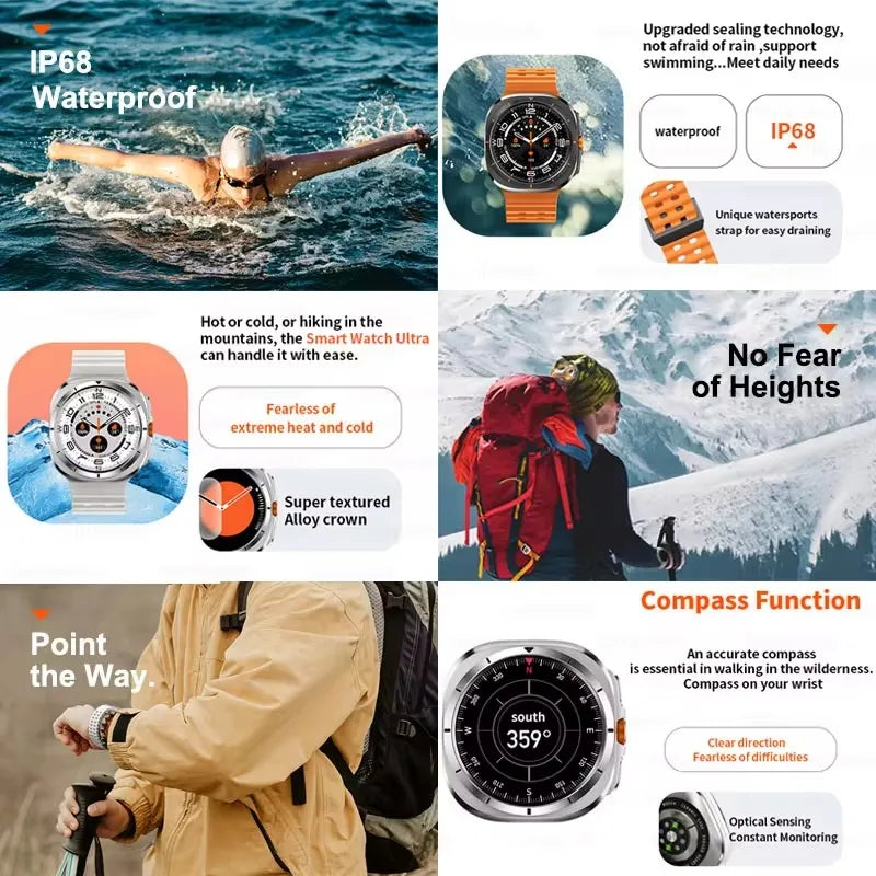 Waterproof 1.5" AMOLED Smartwatch with Voice Assistant & 100+ Sports Modes