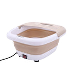 Brown Infrared Foot Bath Massager with Bubbles and Foldable Tub