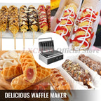 6PCS Electric Waffle & Sausage Maker – Non-Stick Hot Dog & Muffin Grill for Home Use