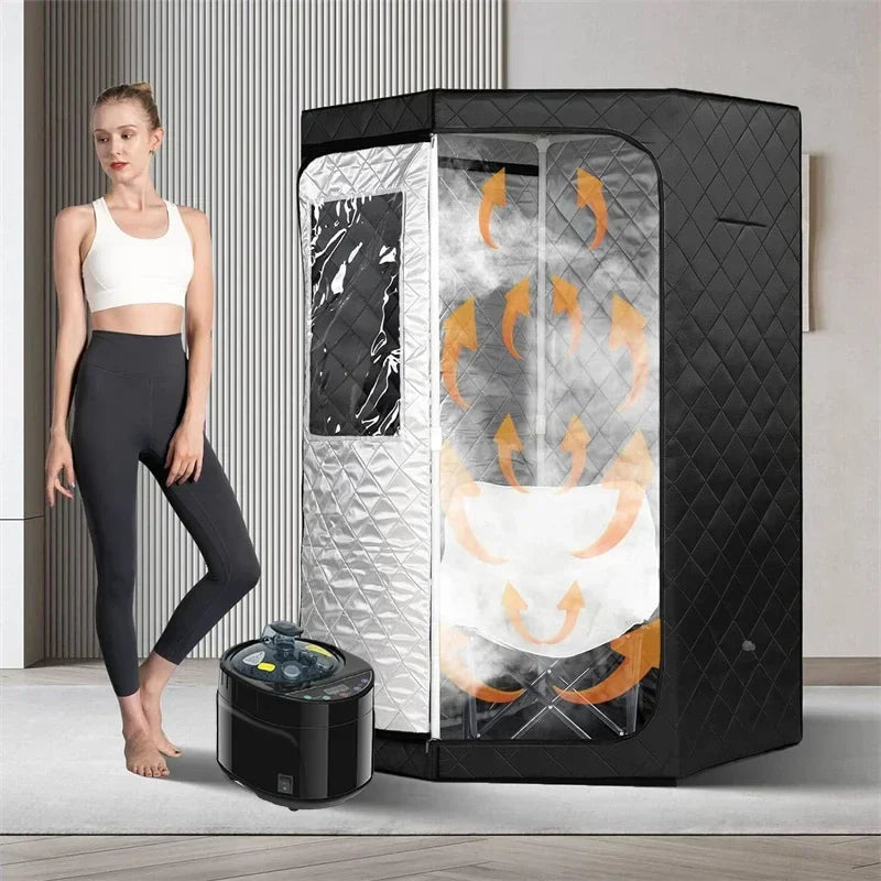 Full Size Steam Sauna Set Coffee Colour with Extra Accessories