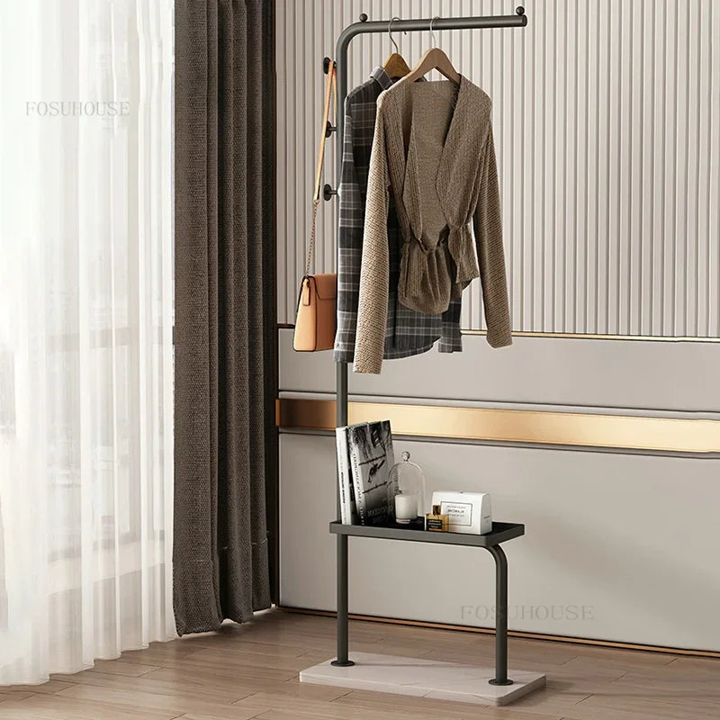Adjustable Wrought Iron Coat Rack Freestanding Living Room & Bedroom Hanger