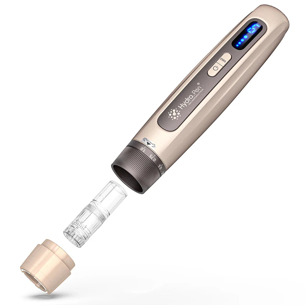 2-in-1 Gold Wireless Micro needling Hydra Pen with EMS